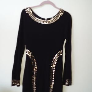 Black and gold dress